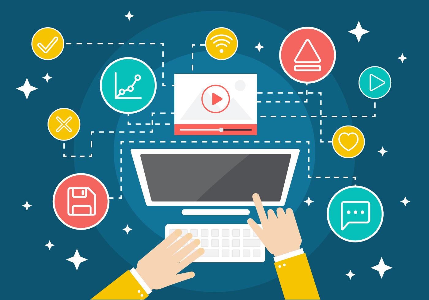 free-flat-digital-marketing-icon-collection-vector-background